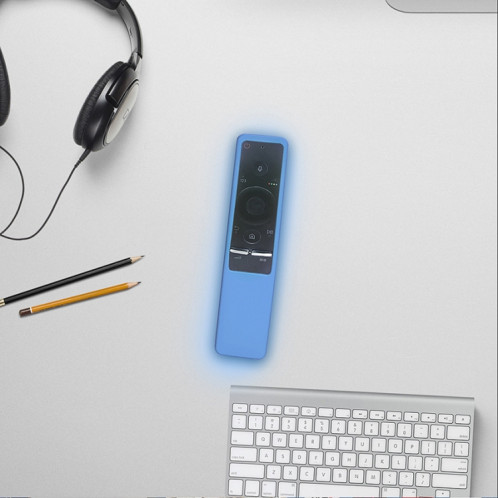 Couverture de télécommande en silicone lavable à texture antidérapante pour télécommande Samsung Smart TV (bleu foncé) SH339D52-010
