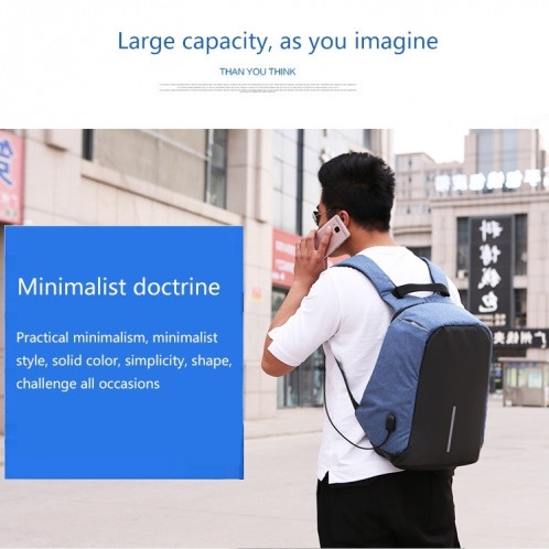 Sac à Dos Multi-Function Grande Capacité Voyage Anti-vol Sécurité Casual Ordinateur Portable Avec Interface De Charge USB Externe Pour Hommes / Femmes, Taille: 42 x 29 x 14 cm (Noir) SH359B885-016