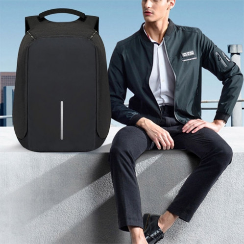 Sac à Dos Multi-Function Grande Capacité Voyage Anti-vol Sécurité Casual Ordinateur Portable Avec Interface De Charge USB Externe Pour Hommes / Femmes, Taille: 42 x 29 x 14 cm (Noir) SH359B885-016