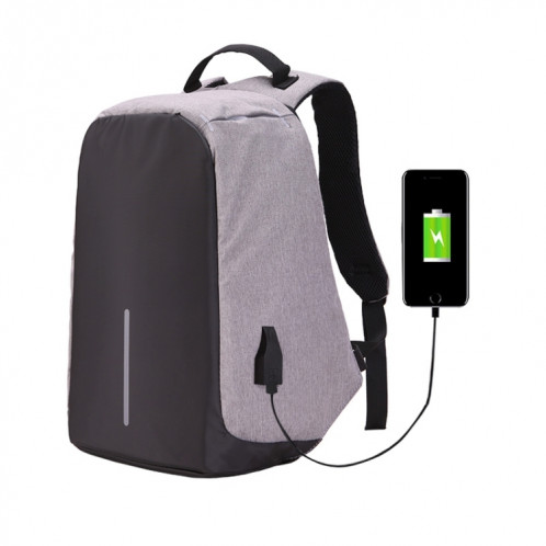 Multi-Function Grande Capacité Voyage Anti-vol Sécurité Casual Sac À Dos Sac D'ordinateur Portable Avec Interface De Charge USB Externe Pour Hommes / Femmes, Taille: 42 x 29 x 14 cm (Gris) SH359H344-016