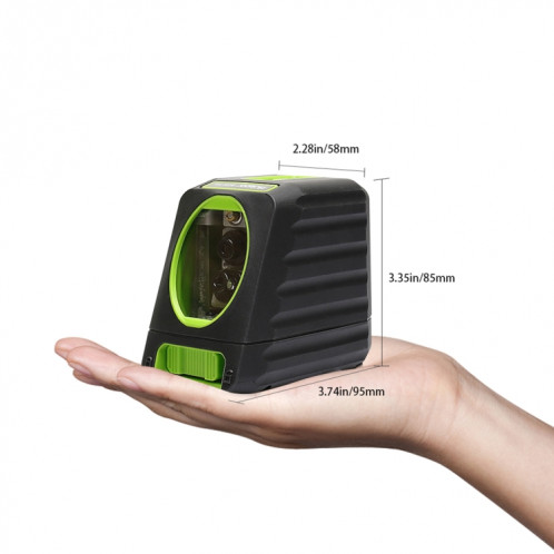 BOX-1G 1V1H 40mW et 10mW Niveau laser à faisceau vert à 2 lignes couvrant les murs et les sols (vert) SH634G1278-06