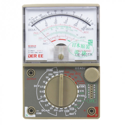 Multimètre mécanique d'affichage d'affichage à cristaux liquides de ressorts de précision de pointeur de DE-960TR SH0663464-05