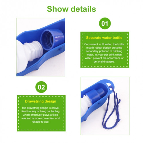 Bouteille d'eau portative extérieure pour chien/animal de compagnie de 250 ml, livraison de couleur aléatoire SH07421328-06