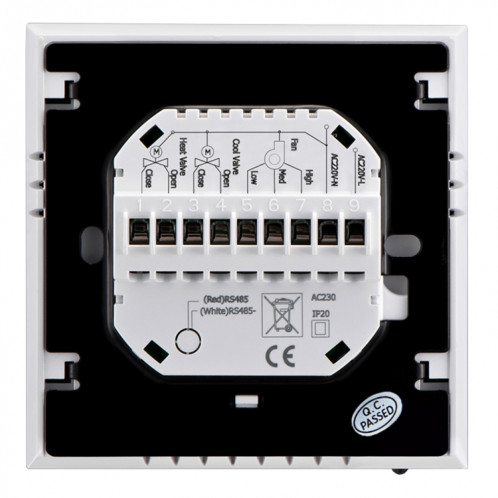 Thermostat d'ambiance programmable de 4 tuyaux de climatisation d'affichage à cristaux liquides pour l'unité de bobine de fan, soutient Wifi (noir) SH127B556-05