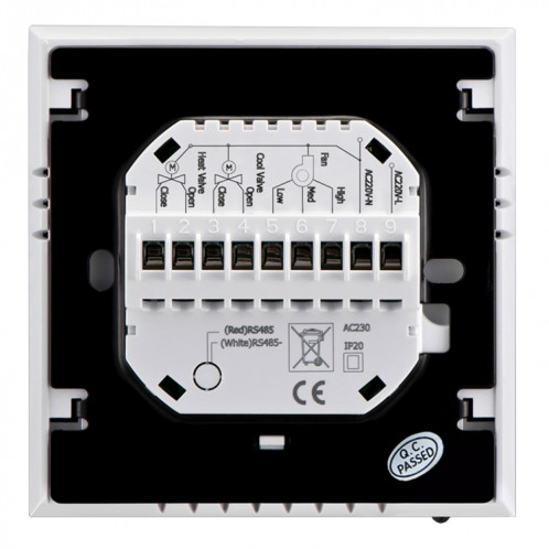 Thermostat d'ambiance programmable à 4 tubes pour écran LCD Ventilateur, supporte Wifi (blanc) SH127W674-05