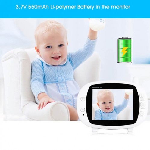BM-850 Moniteur pour bébé avec caméra de surveillance sans fil avec écran ACL de 2,4 GHz et moniteur de vision nocturne à 8 DEL SH130W332-013