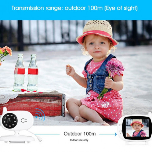 BM-850 Moniteur pour bébé avec caméra de surveillance sans fil avec écran ACL de 2,4 GHz et moniteur de vision nocturne à 8 DEL SH130W332-013