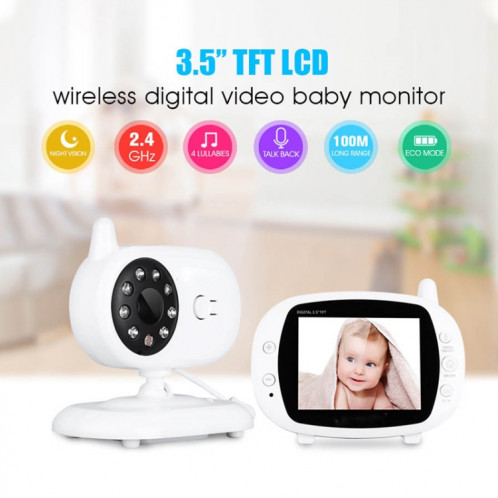 BM-850 Moniteur pour bébé avec caméra de surveillance sans fil avec écran ACL de 2,4 GHz et moniteur de vision nocturne à 8 DEL SH130W332-013