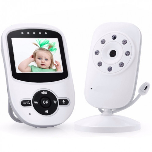 BM-SM24 Moniteur pour bébé avec caméra de surveillance sans fil à affichage à cristaux liquides de 2,4 pouces à cristaux liquides et 2,4 GHz avec vision nocturne à 8 infrarouge à LED SH132W518-013