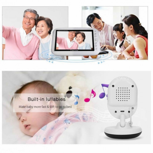 BM-SP820 Moniteur pour bébé avec caméra de surveillance sans fil à affichage à cristaux liquides de 2,4 pouces à cristaux liquides et 2,4 GHz avec vision nocturne à 7 infrarouge à LED, conversation vocale à deux SH133W130-013