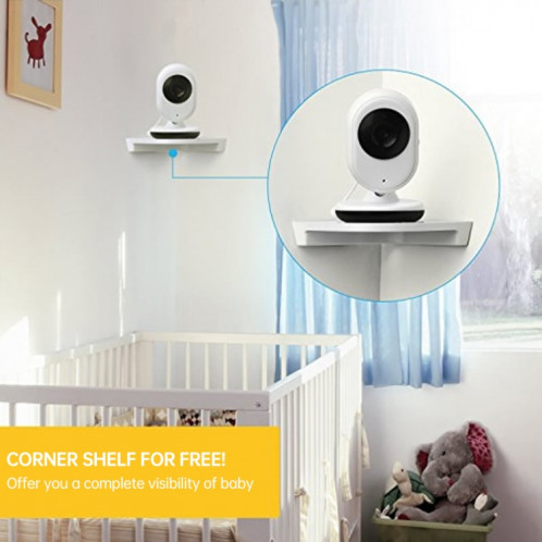 BM-SP820 Moniteur pour bébé avec caméra de surveillance sans fil à affichage à cristaux liquides de 2,4 pouces à cristaux liquides et 2,4 GHz avec vision nocturne à 7 infrarouge à LED, conversation vocale à deux SH133W130-013