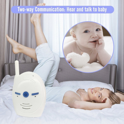 BM-V20 Moniteur audio numérique sans fil 2,4 GHz pour bébé, Conversation vocale à deux voies (Blanc) SH134W1005-012
