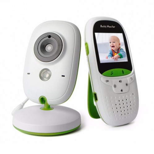 VB602 Moniteur pour bébé avec caméra de surveillance sans fil à affichage à cristaux liquides de 2,4 pouces à cristaux liquides, 2,4 GHz, Prise en charge de la conversation en arrière, Vision nocturne (Blanc) SH138W1145-012