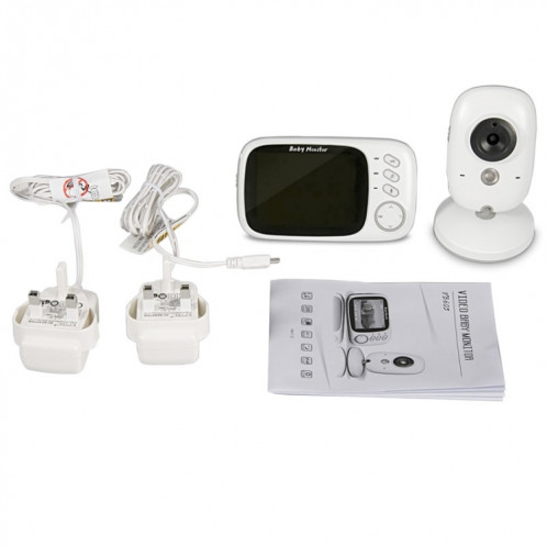 VB603 Moniteur pour bébé avec caméra de surveillance sans fil à affichage à cristaux liquides de 2,4 pouces à cristaux liquides de 2,4 GHz, Prise en charge de la conversation en arrière, Vision nocturne (Blanc) SH139W114-011