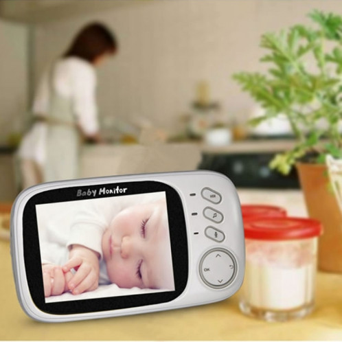 VB603 Moniteur pour bébé avec caméra de surveillance sans fil à affichage à cristaux liquides de 2,4 pouces à cristaux liquides de 2,4 GHz, Prise en charge de la conversation en arrière, Vision nocturne (Blanc) SH139W114-011