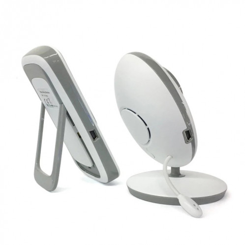 VB605 Moniteur pour bébé avec caméra de surveillance sans fil à affichage à cristaux liquides de 2,4 pouces à cristaux liquides, 2,4 GHz, Prise en charge de la conversation en arrière, Vision nocturne (Blanc) SH140W231-013