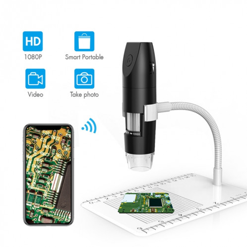 Microscope numérique USB Wifi intelligent réglable 316 50-1000X (noir) SH639B700-08