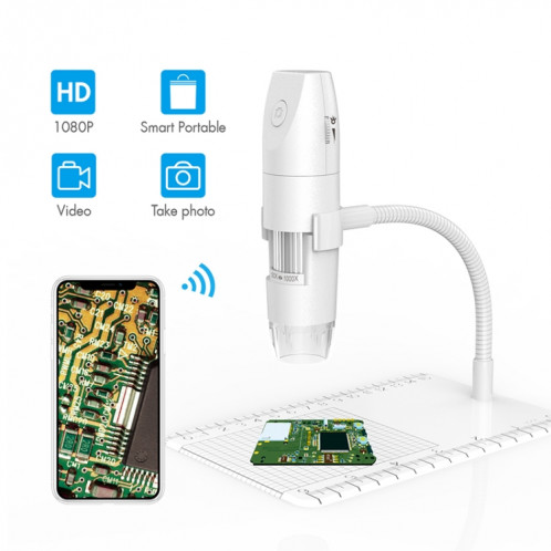 Microscope numérique USB Wifi intelligent réglable 316 50-1000X (blanc) SH639W183-08