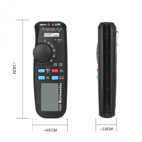 BSIDE Testeur automatique de mesure TRMS avec multimètre numérique à valeur efficace de fréquence réelle SH1936474-05