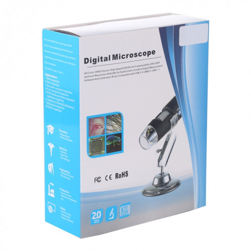 Loupe USB Capteur d'image HD 0.3MP 2560x1920P Microscope numérique USB avec 8 LED et support professionnel SH25981342-011