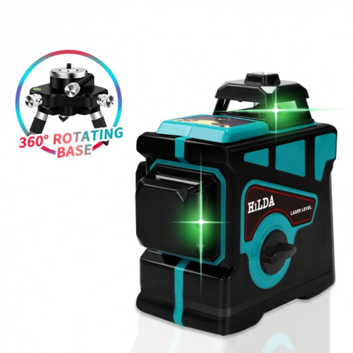 Hilda LS055 Laser Level 12 Lines 3D Auto-nivelant 360 Cross Horizontal Vertical Level Green Beam SH27811699-08