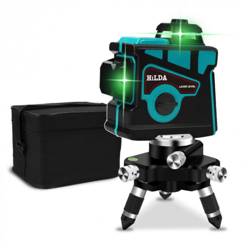 Hilda LS055 Laser Level 12 Lines 3D Auto-nivelant 360 Cross Horizontal Vertical Level Green Beam SH27811699-08