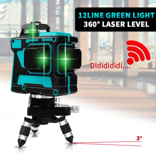 Hilda LS055 Laser Level 12 Lines 3D Auto-nivelant 360 Cross Horizontal Vertical Level Green Beam SH27811699-08