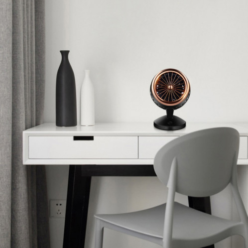 Refroidisseur d'air de ventilateur électrique de bureau à cycle de convection d'air de charge mini USB réglable, supporte le contrôle à 2 vitesses (or noir) SH26BJ1097-09
