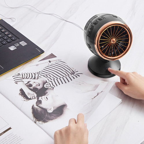 Refroidisseur d'air de ventilateur électrique de bureau à cycle de convection d'air de charge mini USB réglable, supporte le contrôle à 2 vitesses (or noir) SH26BJ1097-09
