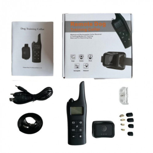 885-2 Les chiens de dressage rechargeables arrêtent la télécommande Barkin avec 2 récepteurs de collier, prennent en charge les chocs électriques et les vibrations et le mode lumière et son, SH938A1541-04