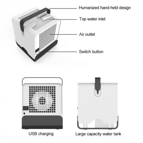 Spades Un nouveau refroidisseur d'air d'humidification domestique de ventilateur de climatisation à ions négatifs (noir) SH976B651-015