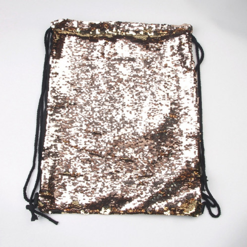 Mermaid Glittering Sequin Drawstring Sports Backpack Sac à bandoulière (Champagne Gold) SH988J832-05