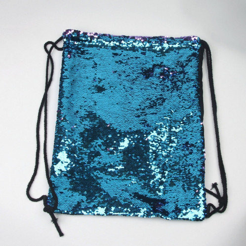 Mermaid Glittering Sequin Drawstring Sports Backpack Sac à bandoulière (bleu rose) SH88LF415-05