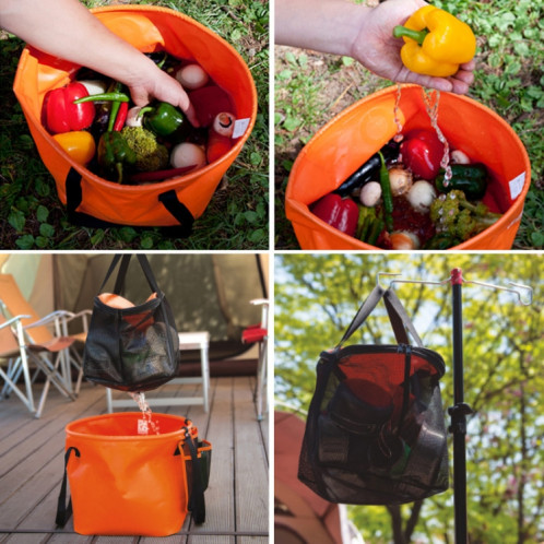 30L 4 en 1 PVC pliant extérieur double panier de vidange Camping sac d'équipement de pêche SH3001490-08