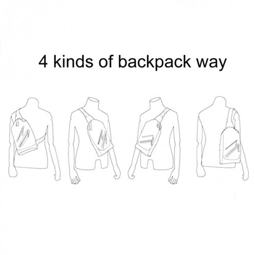 Multi-Function Portable Casual Canvas Black and White Chest Bag Outdoor Sports Shoulder Bag with External USB Charging Interface for Men / Women / Student SH066B1515-09