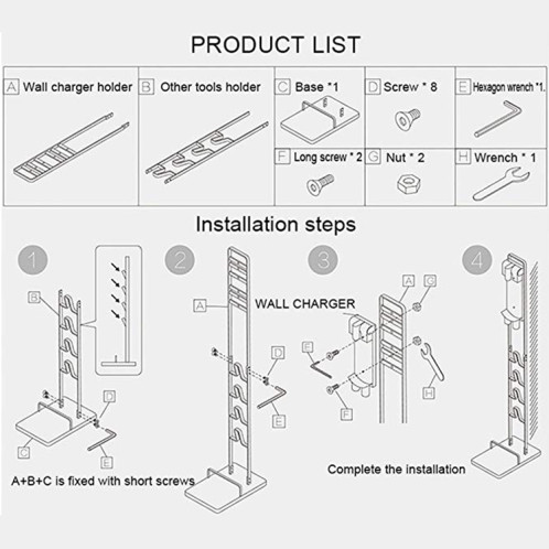 Support de rangement pour aspirateur domestique Poinçonnage gratuit pour Dyson V6 V7 V8 V10 (Noir) SH070B1131-09