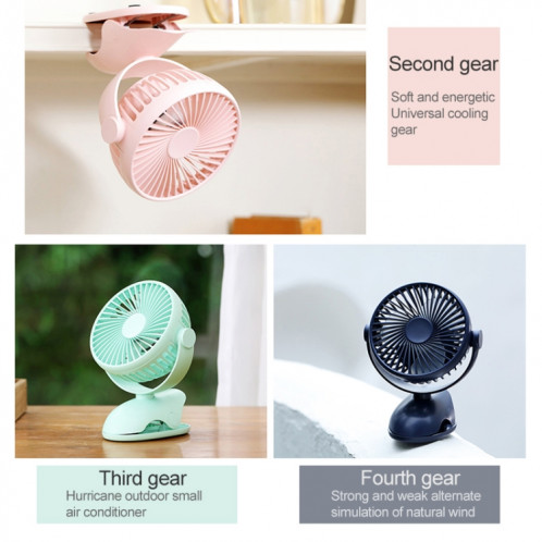 OCUBE D603 4W USB avec ventilateur de bureau pour portable, avec clip de contrôle de vitesse à 4 vitesses (bleu saphir) SO48SB1914-015