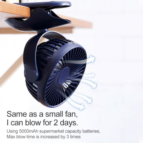 OCUBE D603 4W USB avec ventilateur de bureau pour portable, avec clip de contrôle de vitesse à 4 vitesses (bleu saphir) SO48SB1914-015