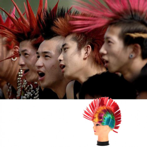 Funny Christmas Halloween perruque mascarade coiffe peigne à cheveux Mohawk, livraison de couleur aléatoire SH3531131-07