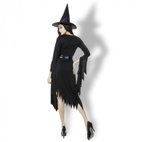 Sortie irrégulière noire jupe longue Costume d'Halloween Robe de sorcellerie avec spectacle de cosplay, M, Poitrine: 88 cm, Tour de taille: 72 cm, Longueur de la jupe: 108 cm SH3532542-07