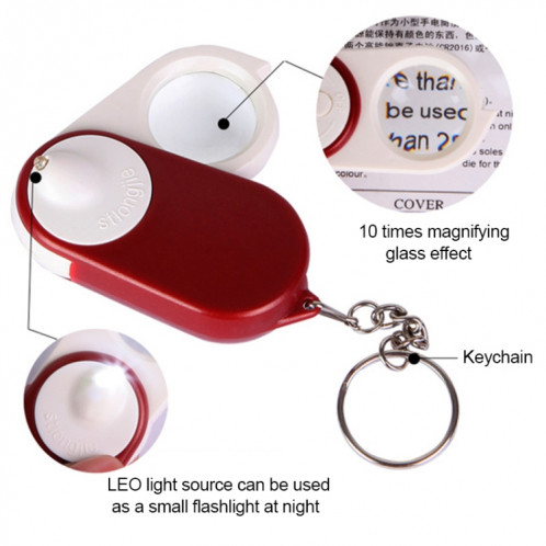 BEST 10X Loupe de Poche avec Lumière LED SB3934287-06