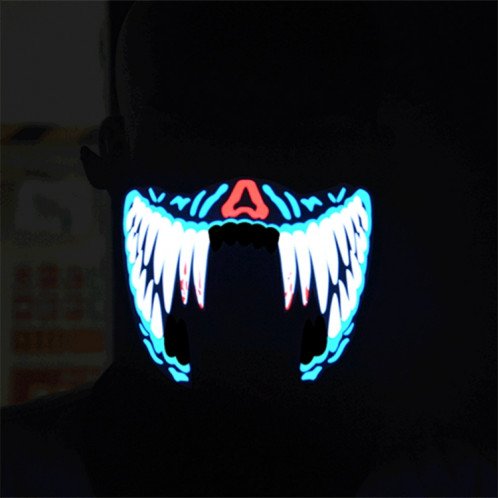 Masque FG-MA-02 Halloween avec commande vocale, masque de cosplay Terror Light Light LED SH4383230-010