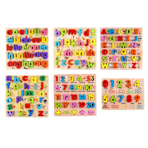 Jouets en bois pour enfants Puzzles Jouets éducatifs Puzzle Conseil Jouet plaque cognitive SH580F1276-04