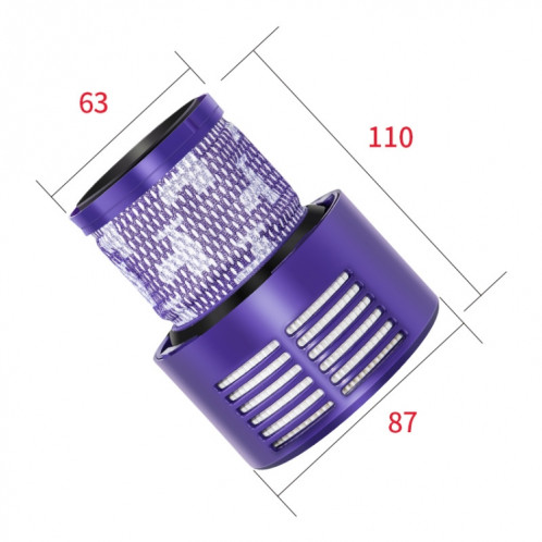 Accessoires pour pièces de filtre arrière pour filtre d'aspirateur pour Dyson V10, version américaine (violet) SH724P148-05