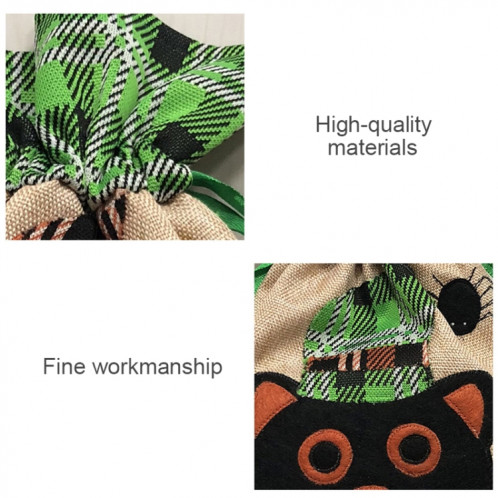 Black Cat Pattern Halloween Décorations Creative Cartoon Bonbons Cadeaux Enfants Sac Fourre-tout Cordon SH895B1594-04