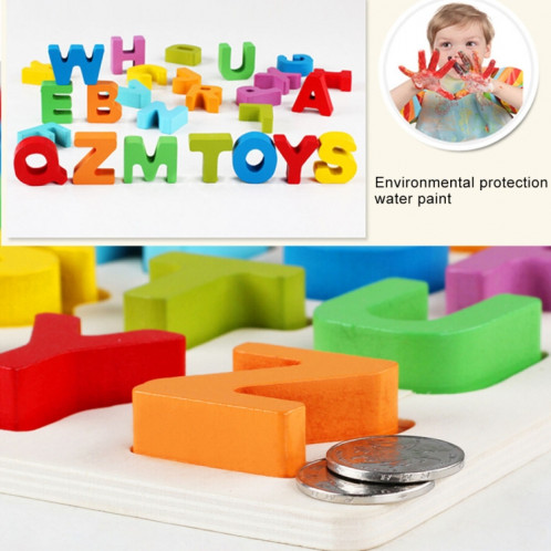 Arc en ciel petite lettre az style enfants précoce éducation en bois blocs de construction jouets jouets éducatifs interaction parent-enfant, taille: 32 * 32 * 3 cm SH188D45-05