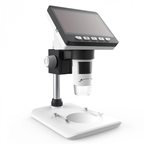 Microscope de bureau numérique électronique portable 50X-1000X 1080P avec lumière LED, Carte de support micro SD (32 Go max.) (Blanc) SH230W1508-08