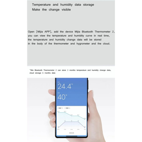 Thermomètre de température et d'humidité Bluetooth d'origine Xiaomi Mijia 2 SX52401951-014