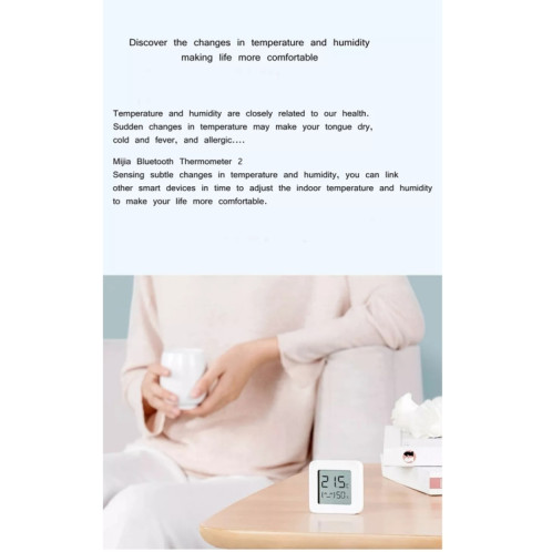 Thermomètre de température et d'humidité Bluetooth d'origine Xiaomi Mijia 2 SX52401951-014