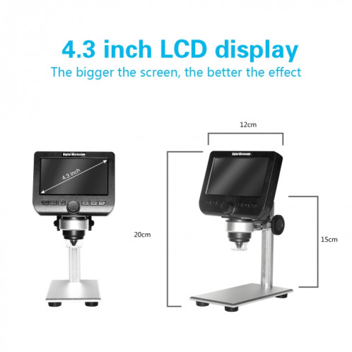 Inskam317 Microscope numérique WiFi HD à écran LCD de 4,3 pouces 1080P, support en métal SH5455353-07